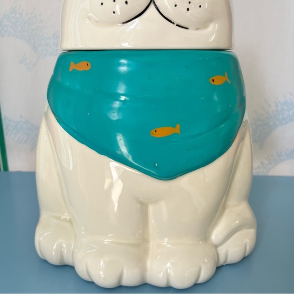 VINTAGE 80s cat cookie jar storage container - Picture 10 of 10
